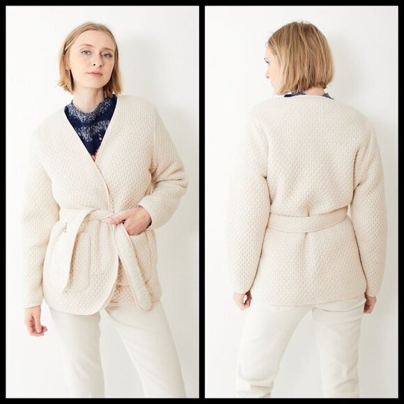 💕MOTHER💕 The Puffer Robe Sweater Jacket Textured Knit Sherpa Warm Bodies NWOT - Picture 6 of 16